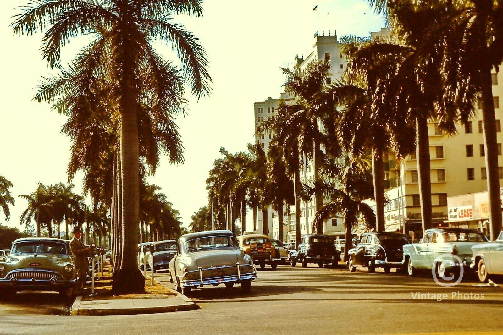 1950s Classic Cars on busy street