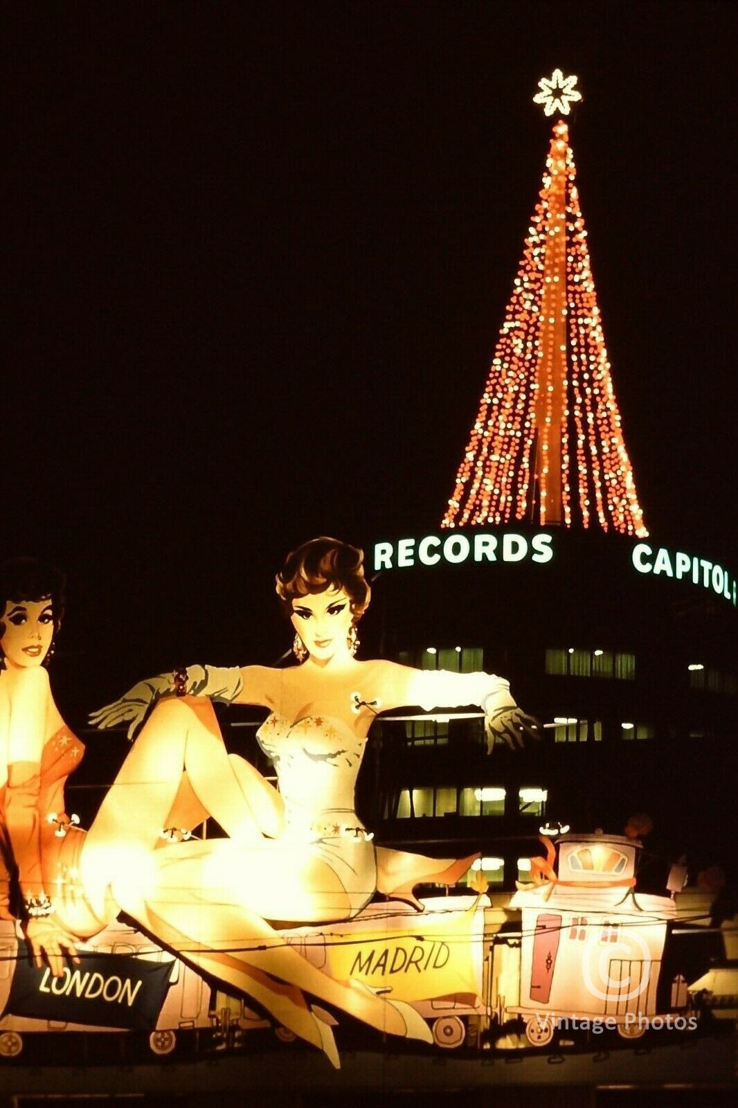 1957 Capitol Records Building, Billboard Sign, Hollywood Los Angeles