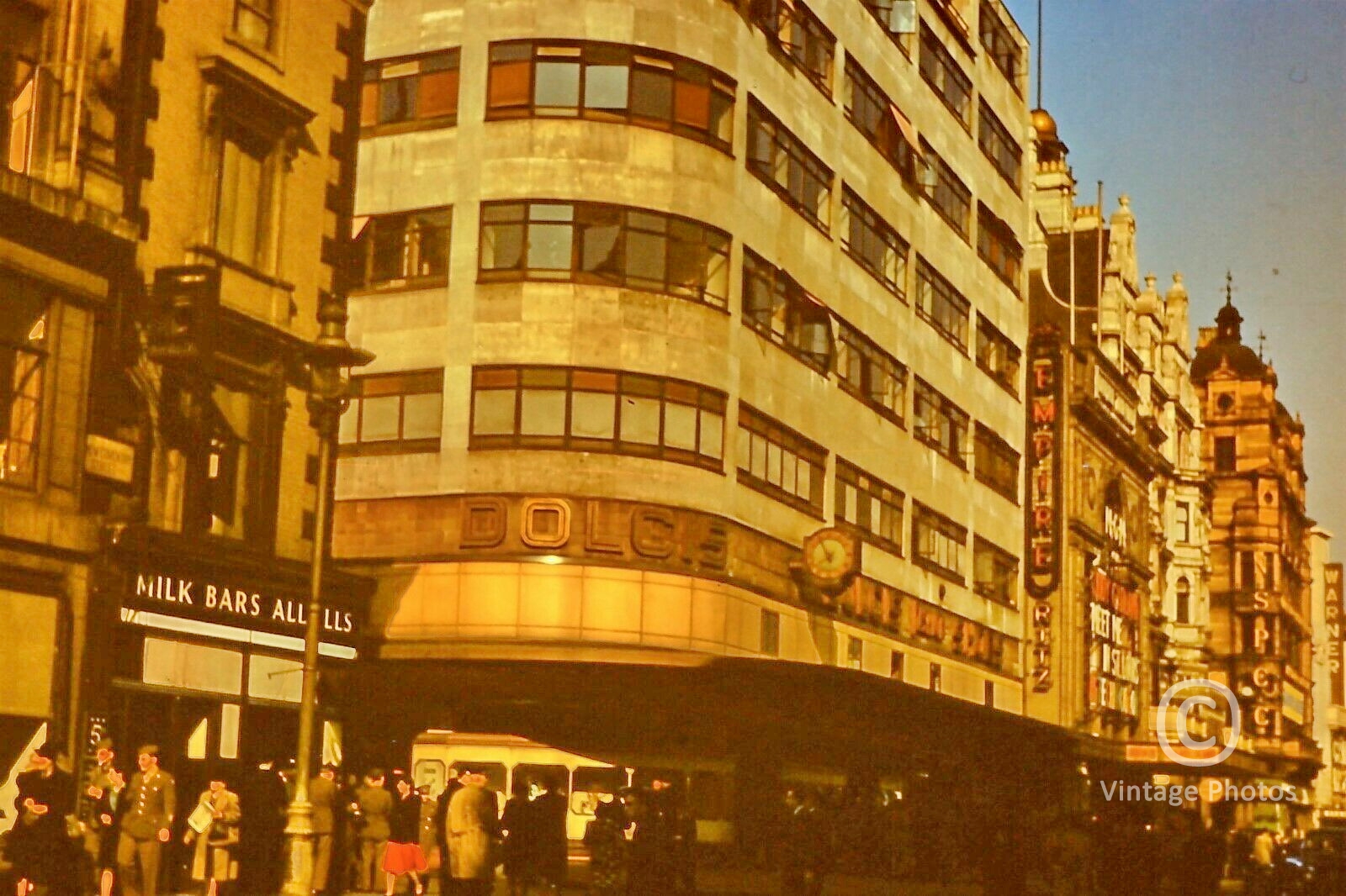1940s Dolcis Shoes Empire and Ritz cinemas London Leicester Square 