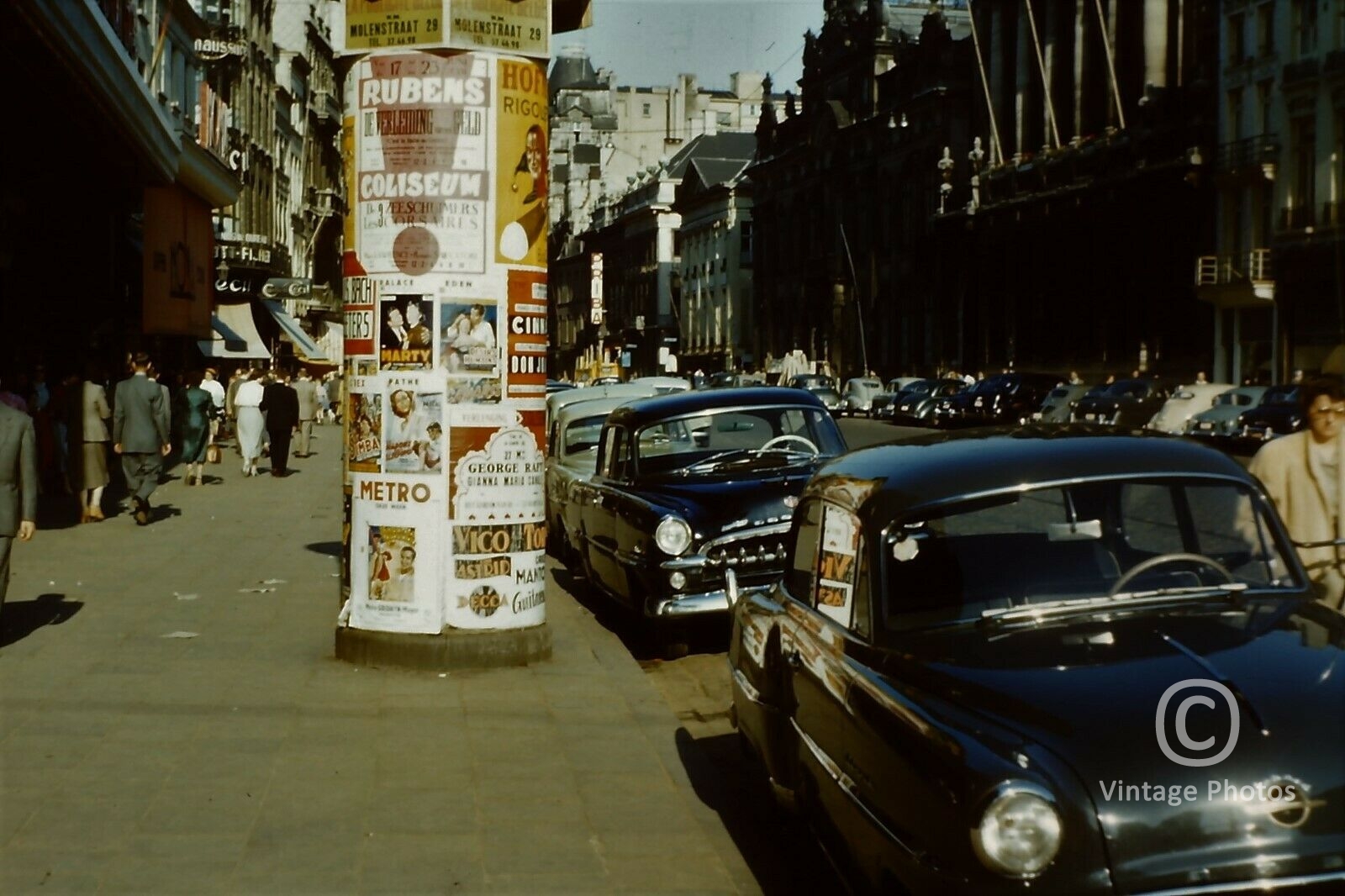1950s Antwerp Belgium - Busy Street Scene