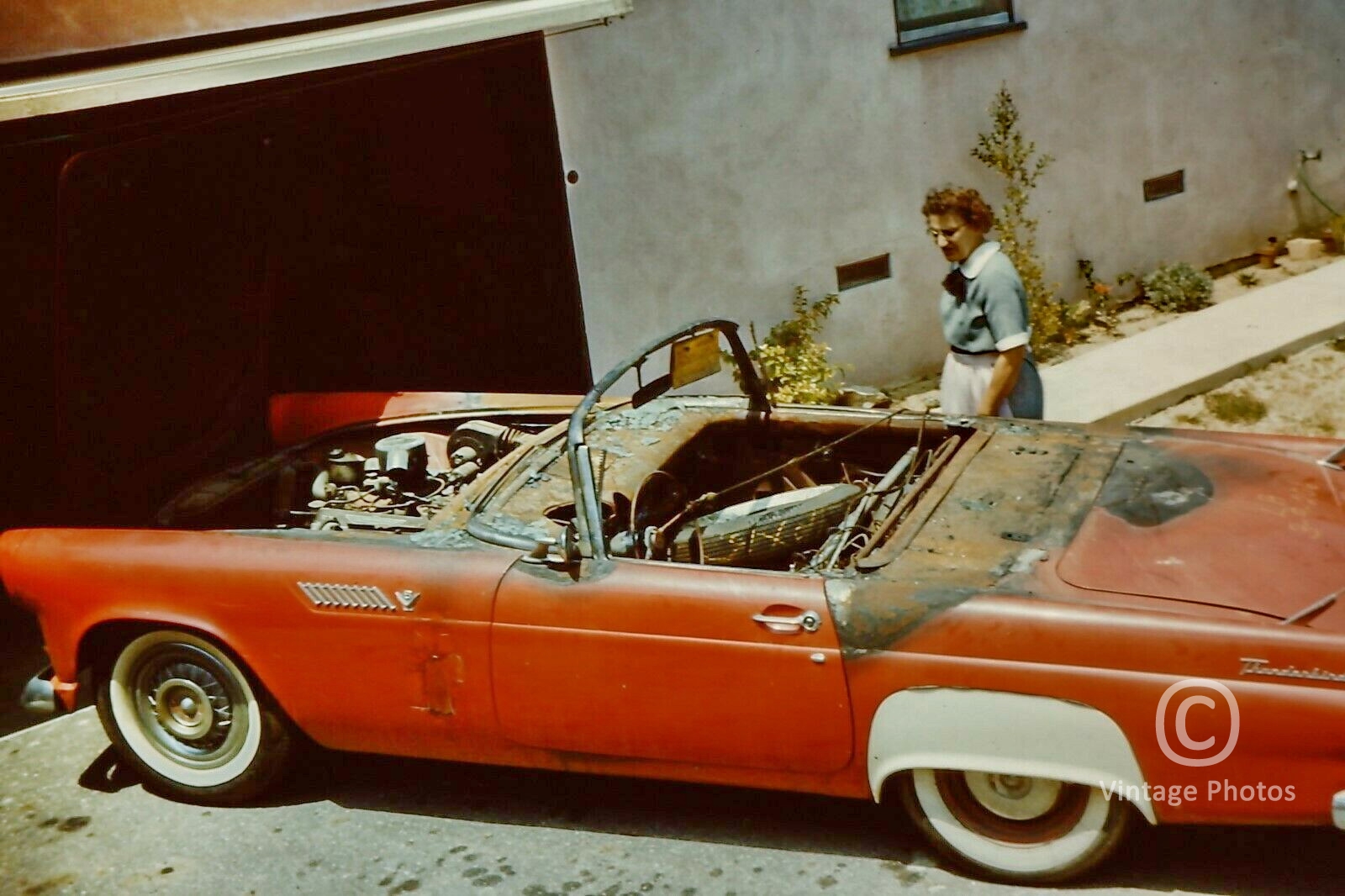 1950s - Burnt out Red Thunderbird