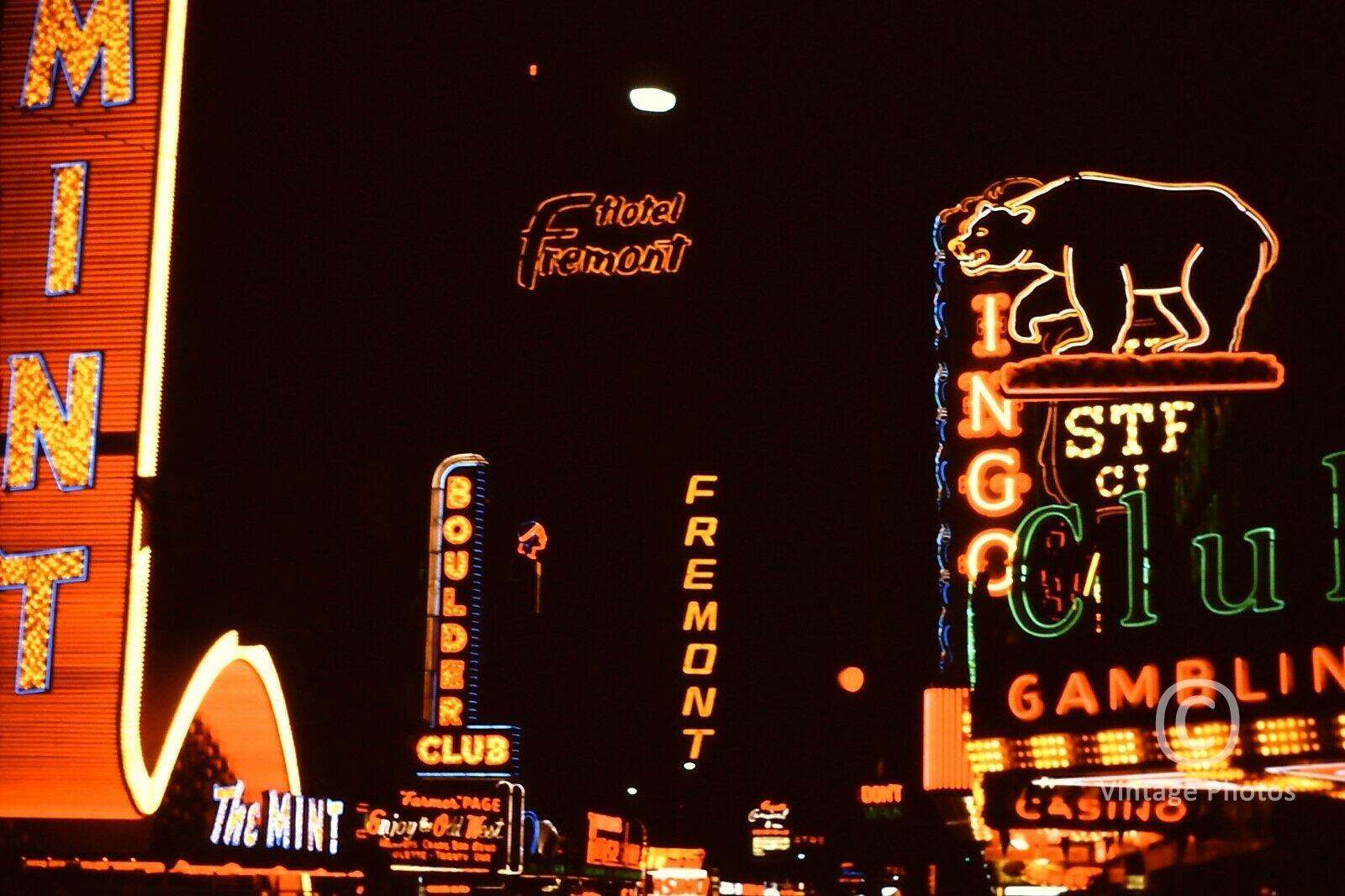 1950s Las Vegas Casinos At Night