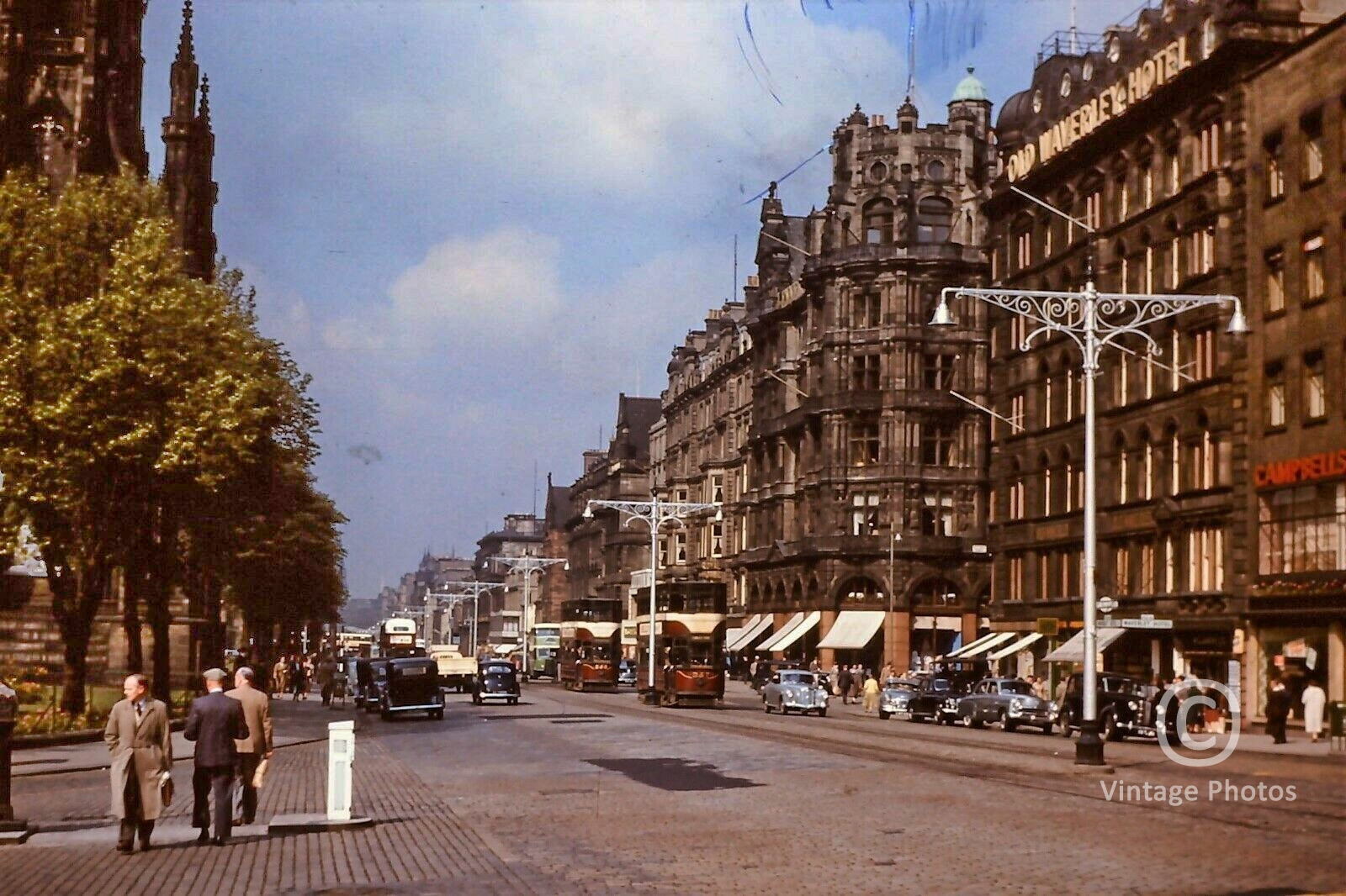 1950s Busy Edinburgh Street Scene UK