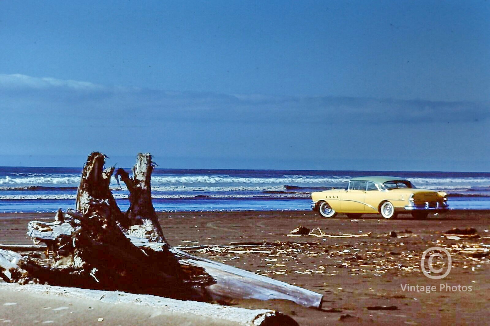 1957 Classic Car on the Beach