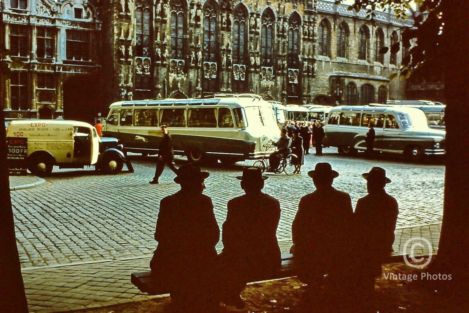 1958 Belgium Street Scene Tour Buses