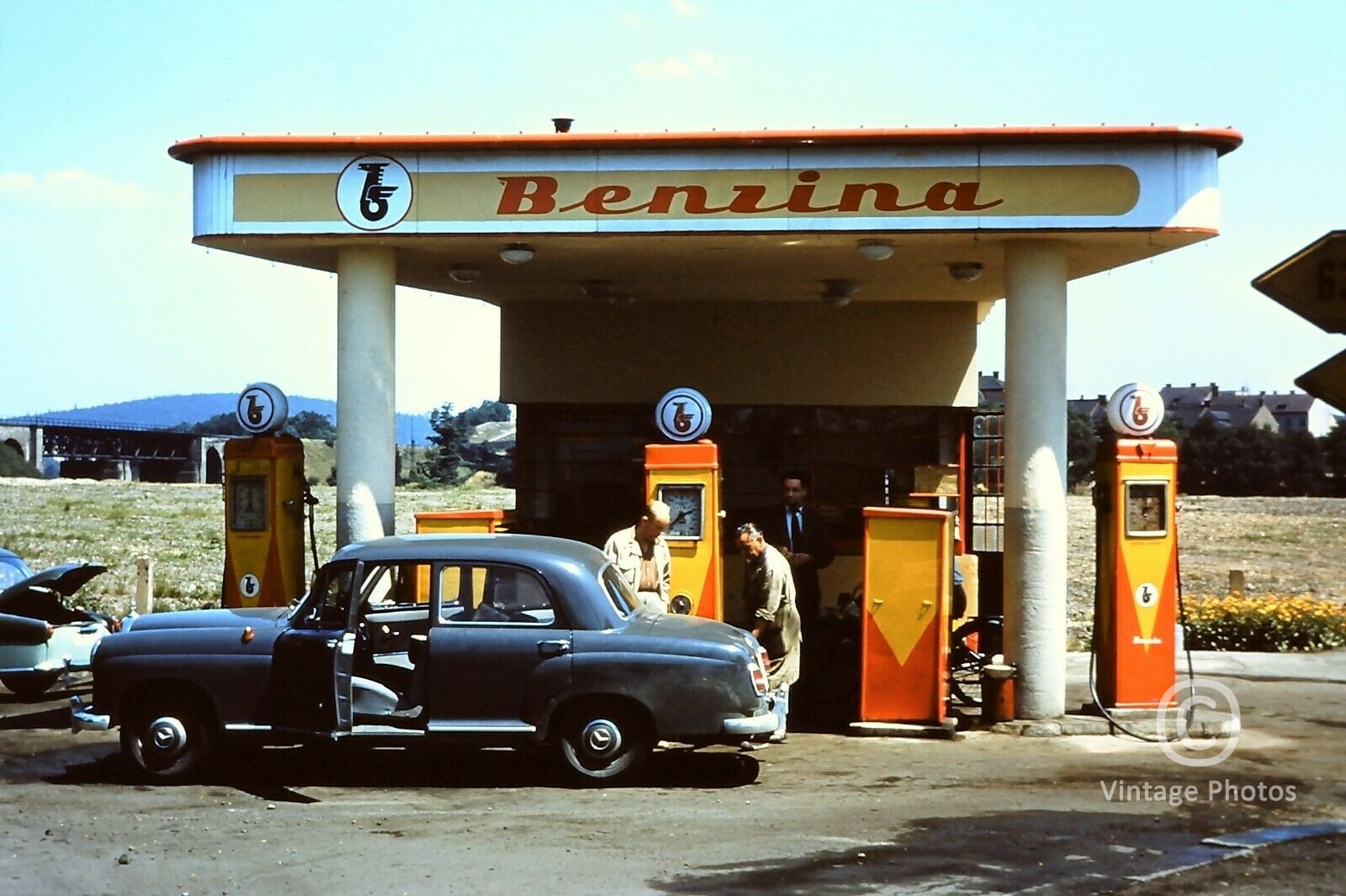 1959 Benzina Gas Station Eastern Europe