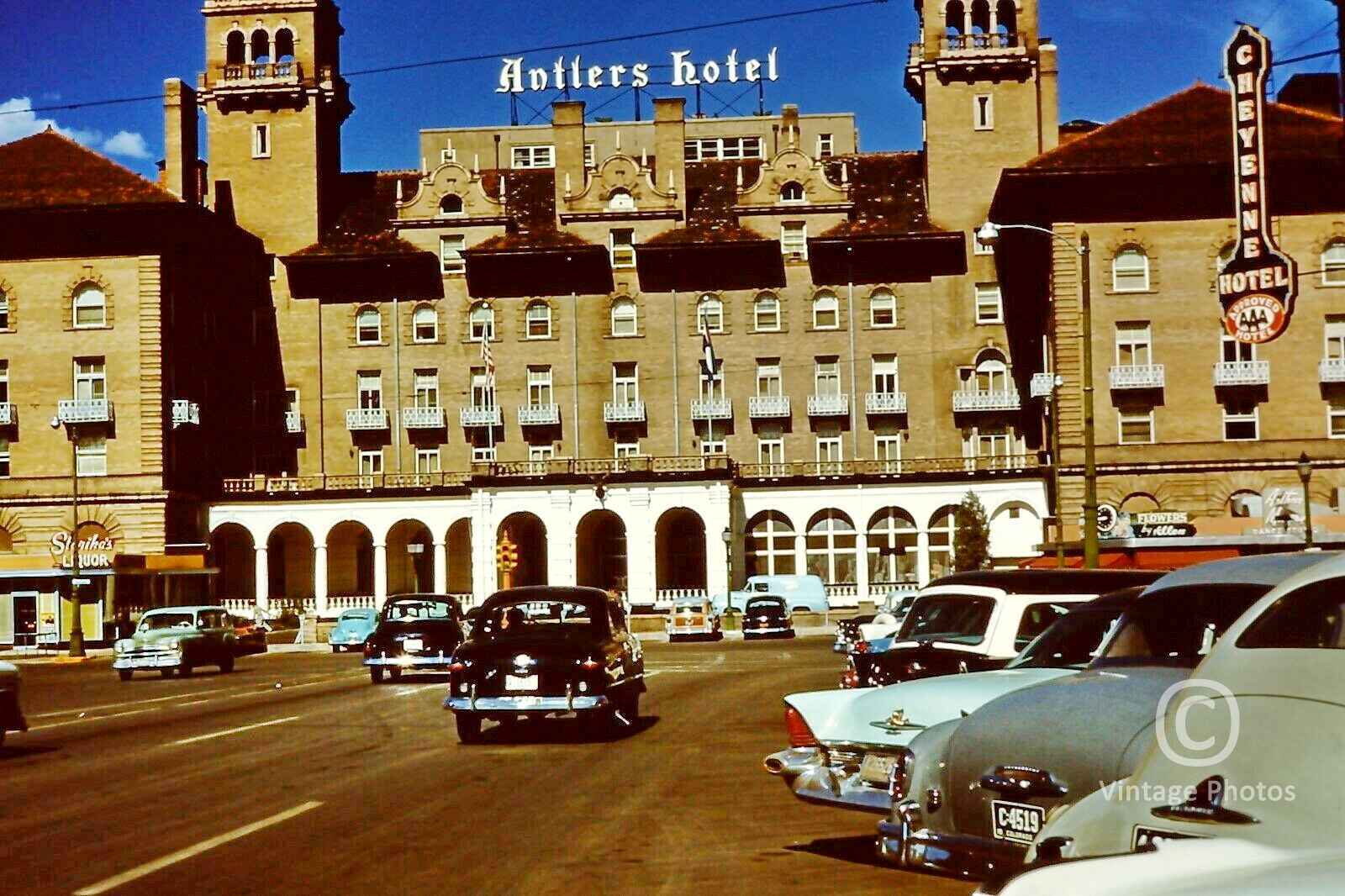 1960s Antlers Hotel Colorado Springs, Colorado with Classic Cars