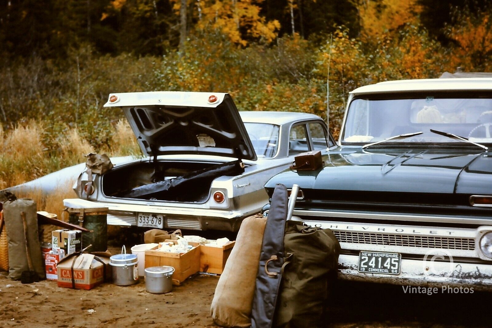 1960s Classic Truck & Car Unloading Camping Equipment