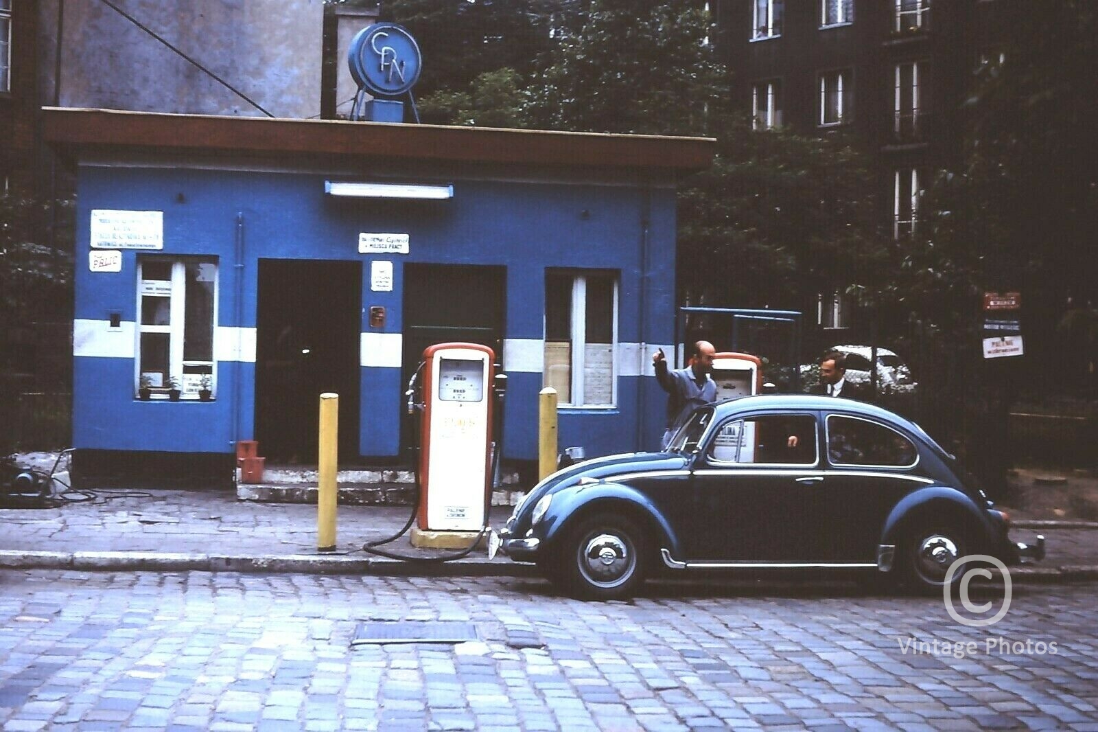 1960s CPN Gas Station, VW Car Re-Fueling