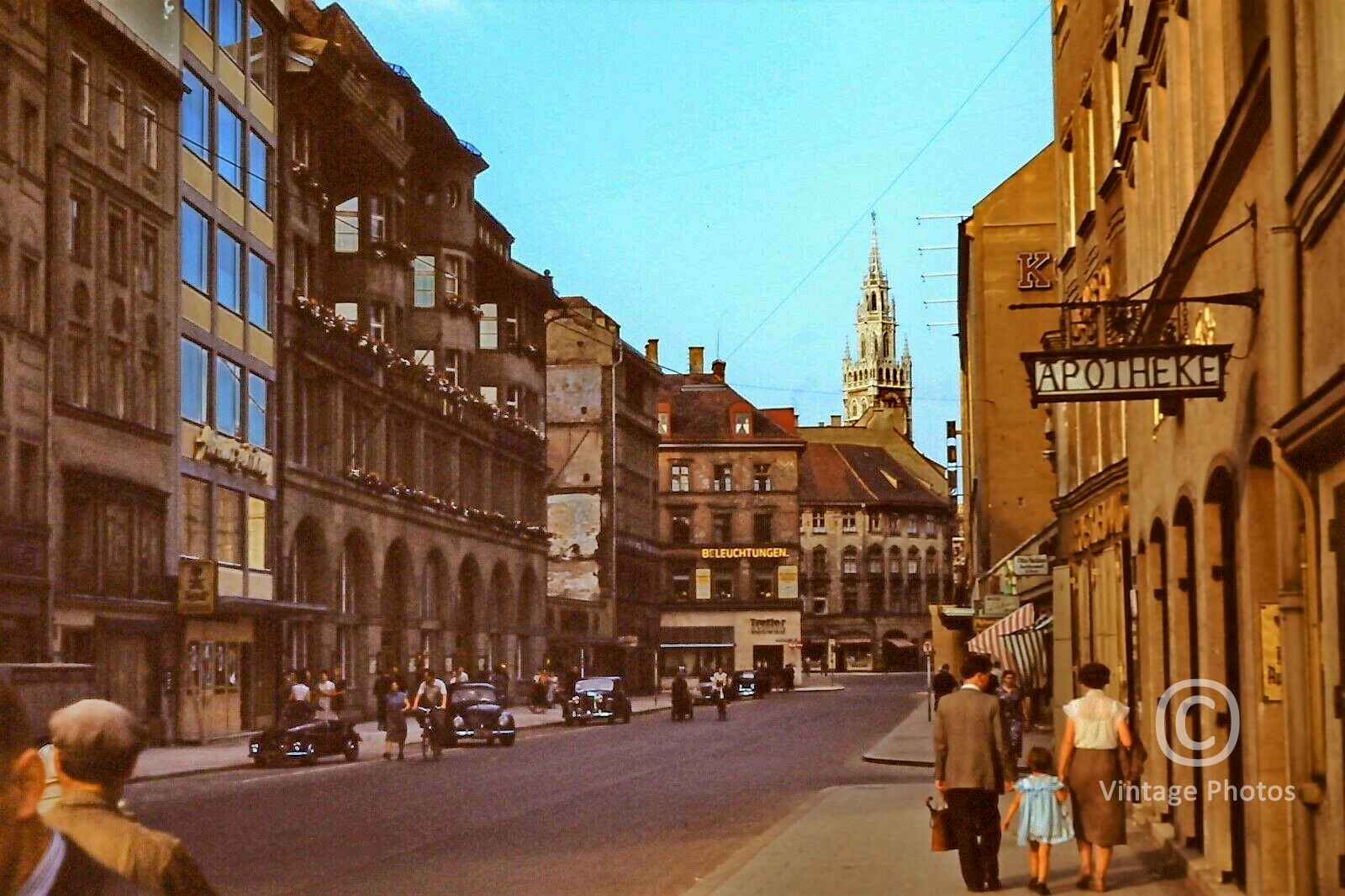 1960s Munich Street Scene, Shops, Cars & People