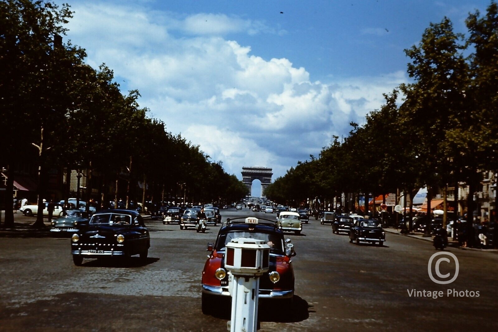 1950s Champs Elysees & Cars, Paris, France