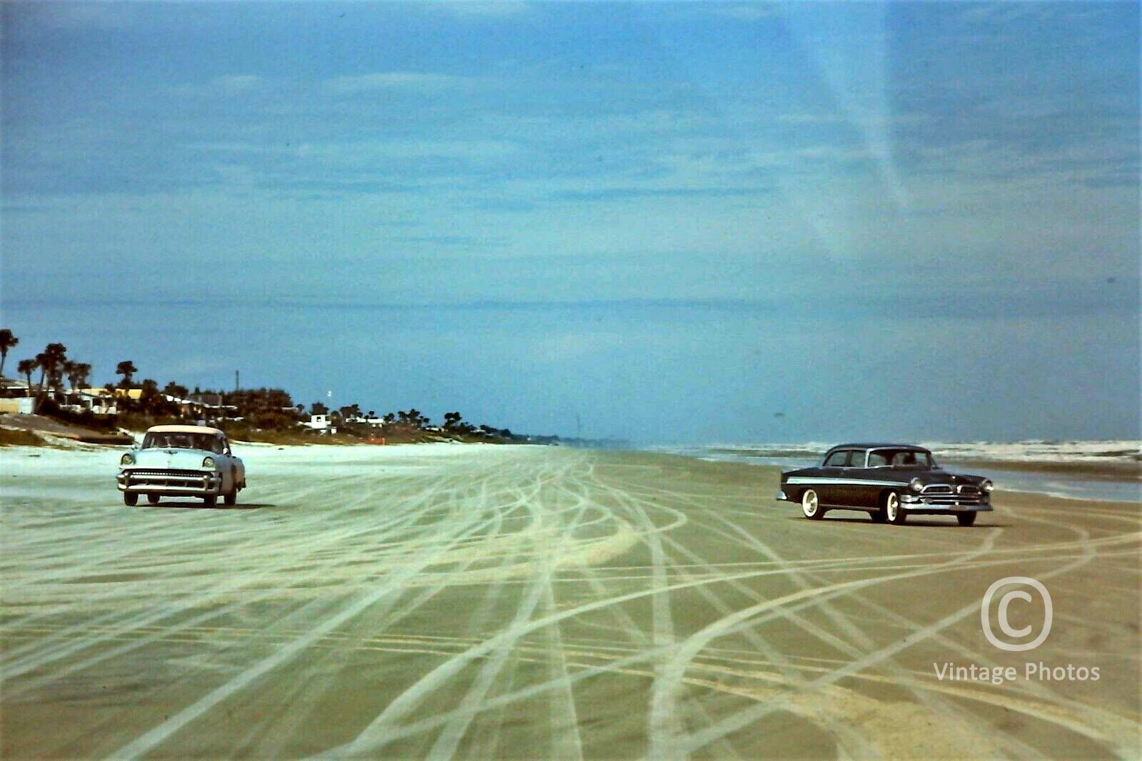 1950s Classic American Cars on the beach