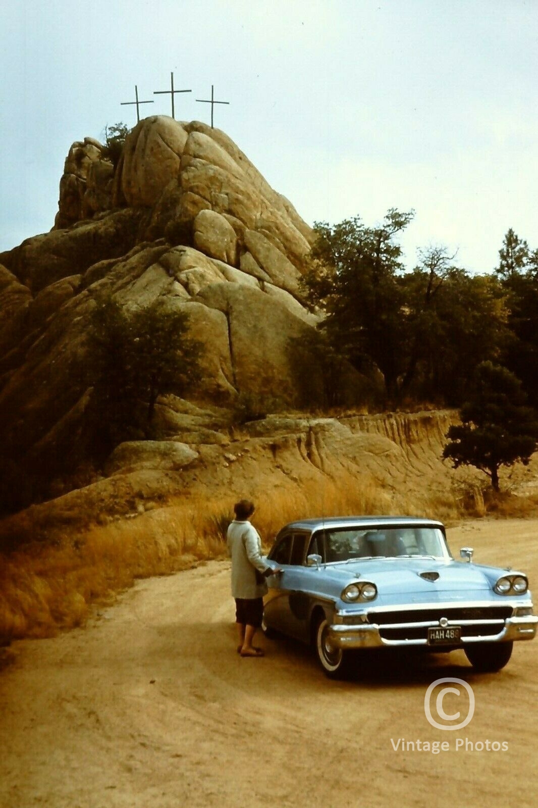 1950s Classic Blue American car Oct 1958 Sedona, God's Garden