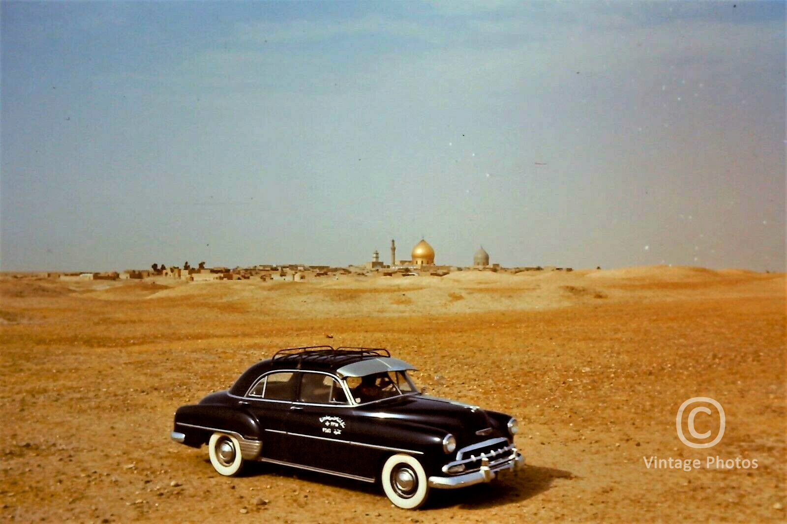 1950s Middle Eastern Taxi in Desert