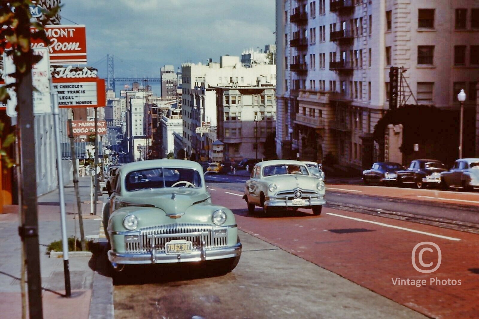 1950s San Francisco, California St between Mason and Powell