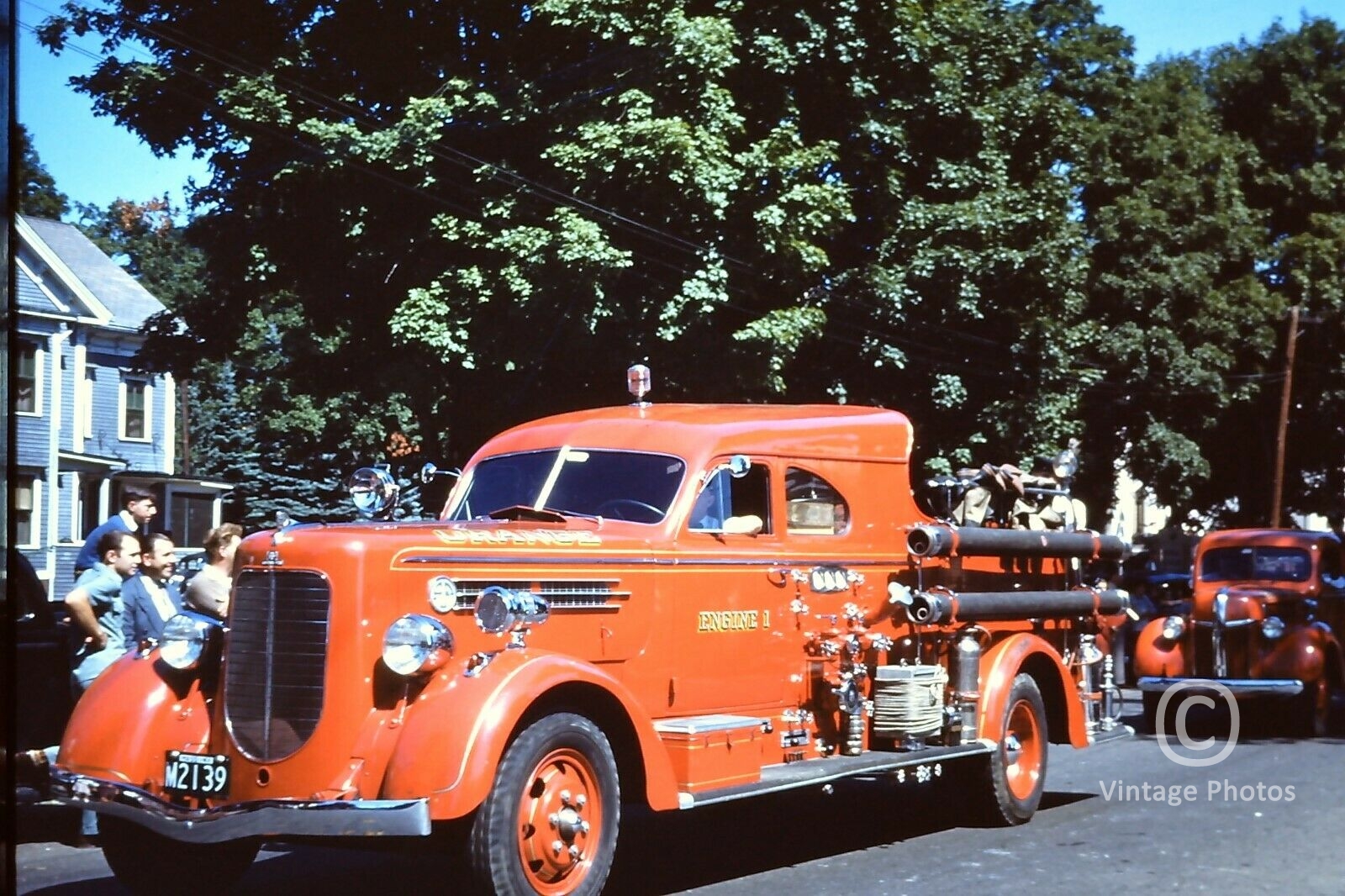 1950s Vintage Orange Fire Truck M2139