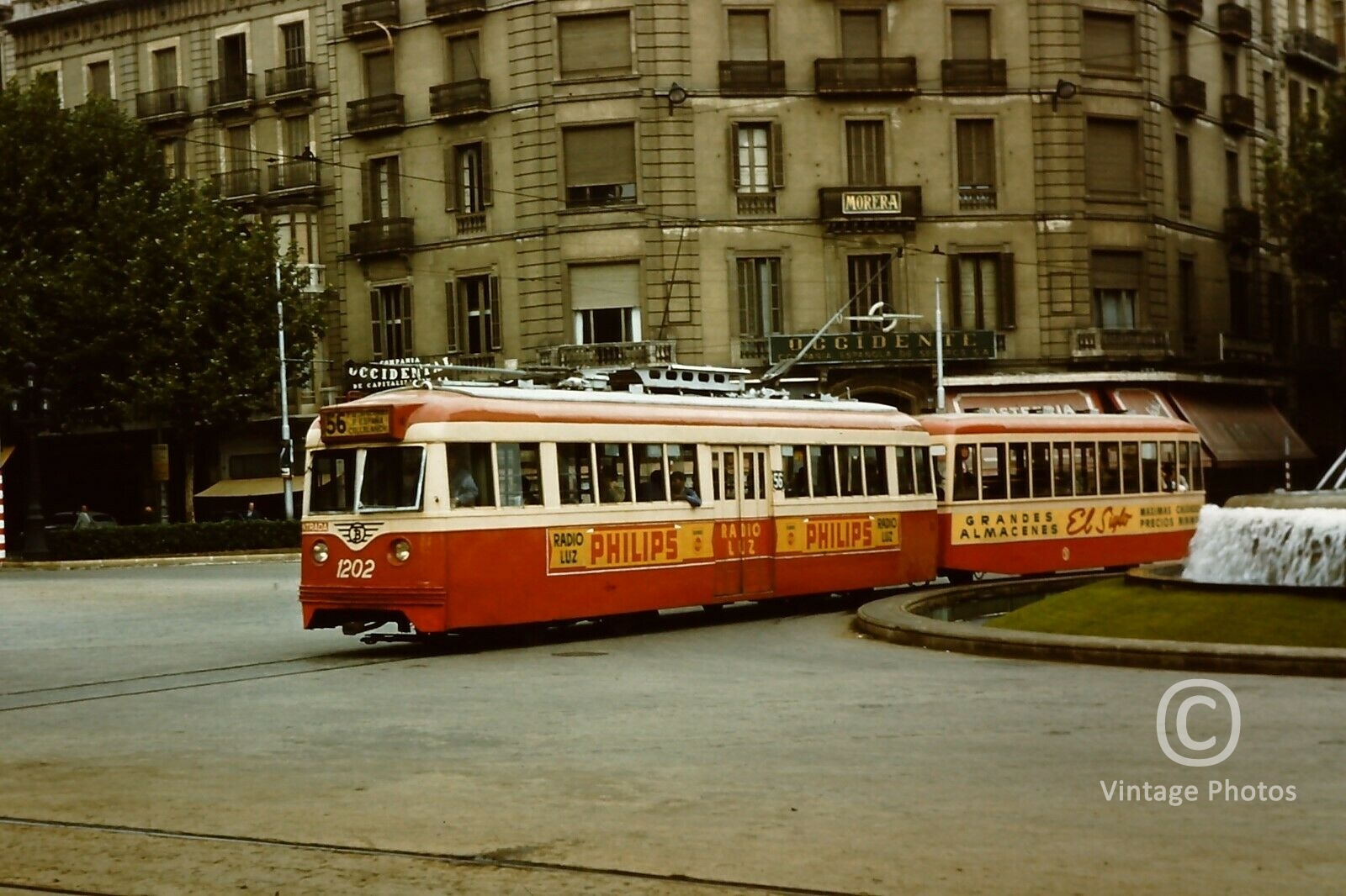 1950s Spanish Street Scene - Tram