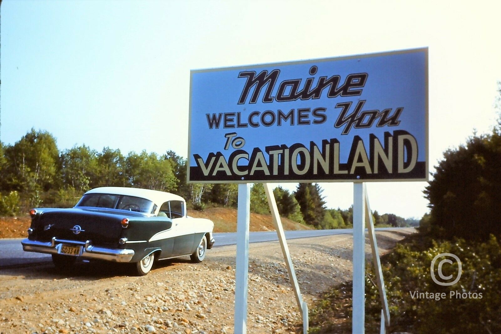 1955 American Classic Car - Welcome to Maine - Vacation Land